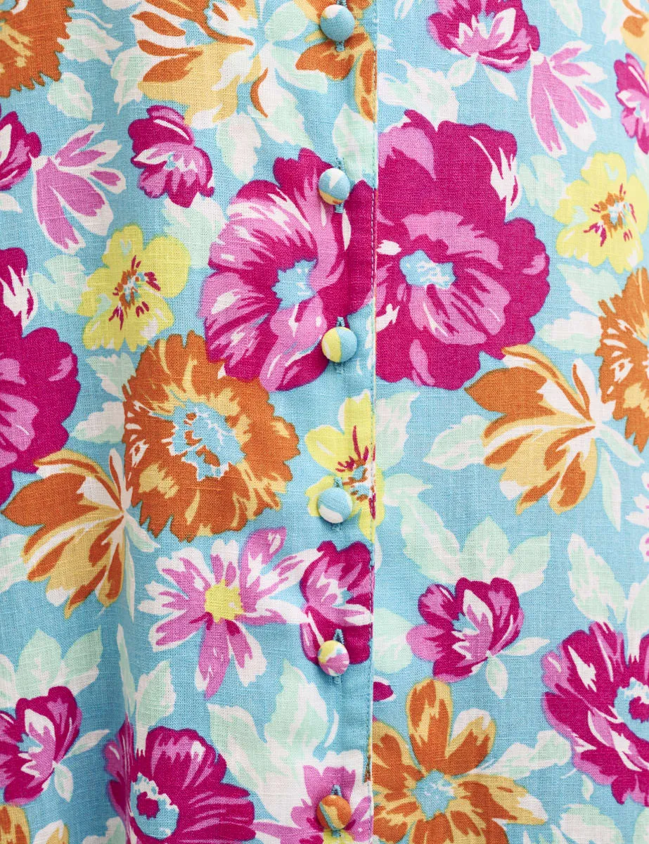 Multi Big Floral Alexa Midi with Shirring Tea Dress sold by Nobody's Child product image thumbnail 3