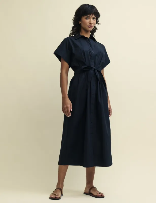 Black Harper Midi Shirt Dress sold by Nobody's Child