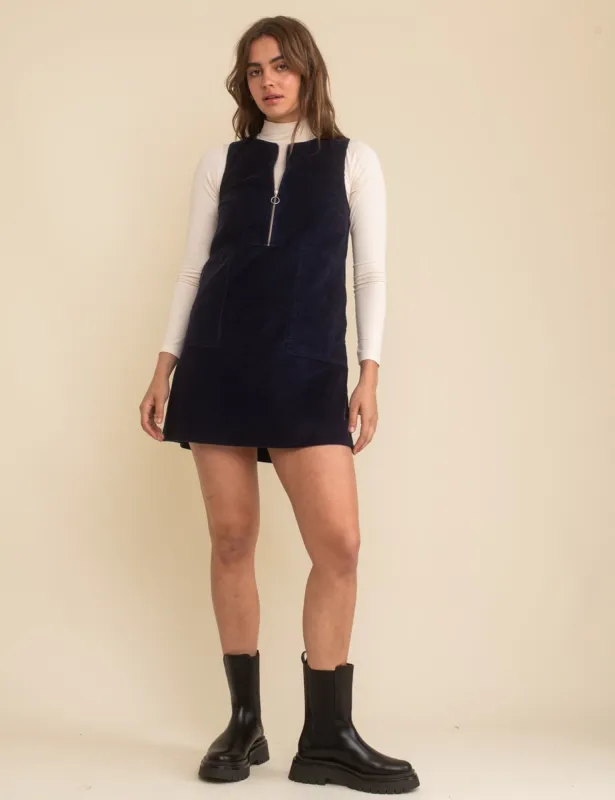 Navy Cord Homerton Mini Dress sold by Nobody's Child
