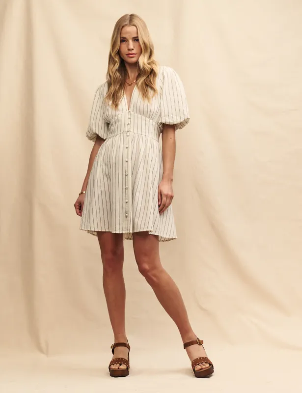 Cream Pinstripe Starlight Mini Dress sold by Nobody's Child