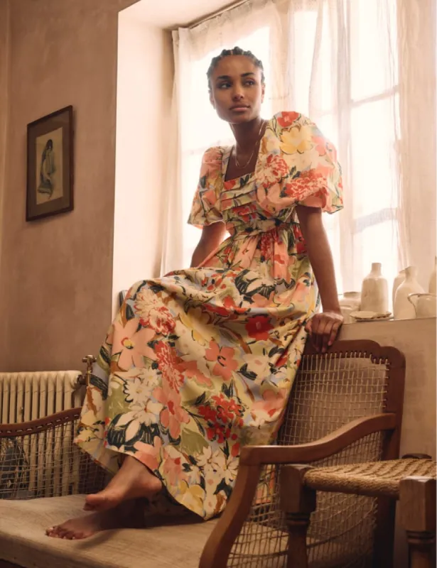 Pastel Floral Nova Smock Midi Dress sold by Nobody's Child