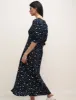 Black Ditsy Floral Delilah Midi Dress sold by Nobody's Child