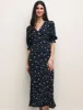 Black Ditsy Floral Delilah Midi Dress sold by Nobody's Child