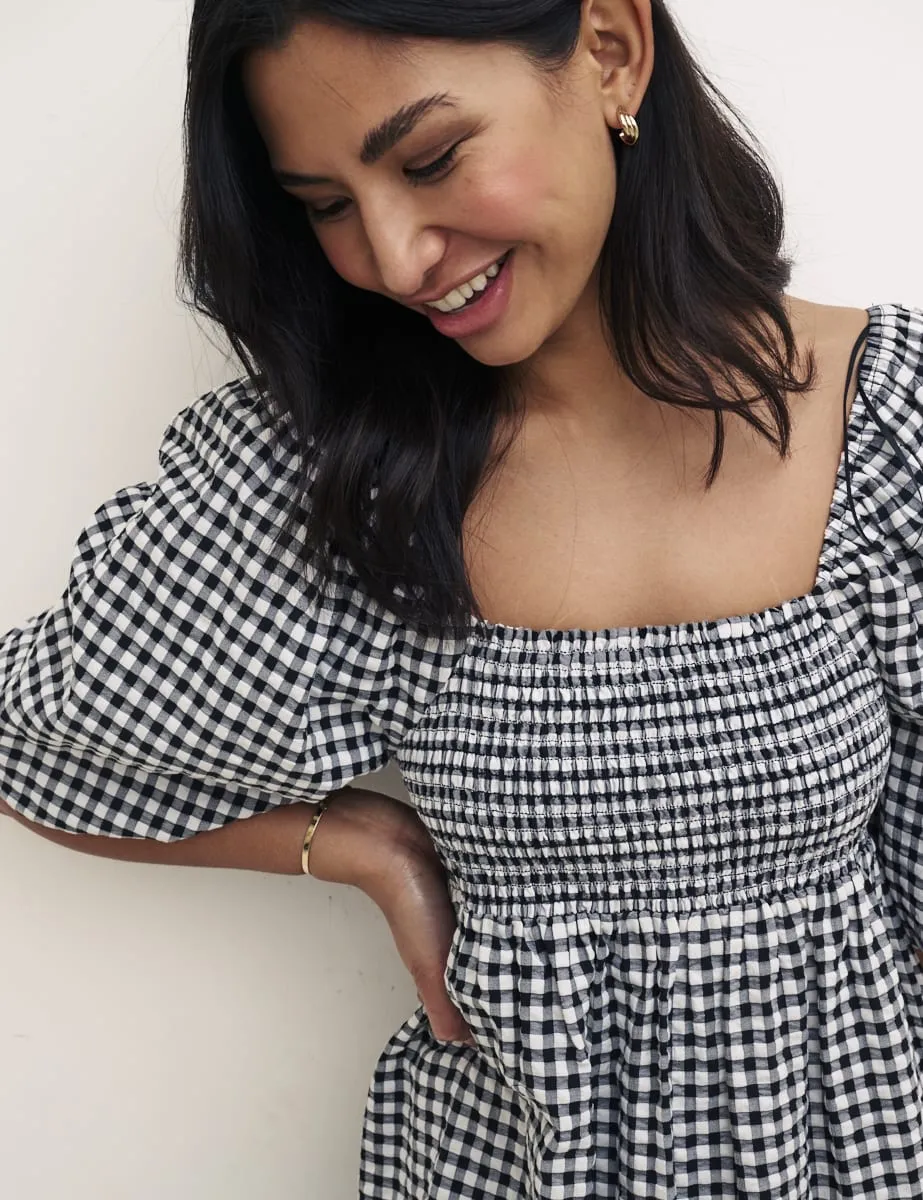 Petite Black Gingham Kylie Mini Dress sold by Nobody's Child product image thumbnail 3