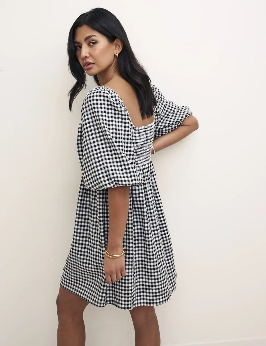 Petite Black Gingham Kylie Mini Dress sold by Nobody's Child product image thumbnail 4
