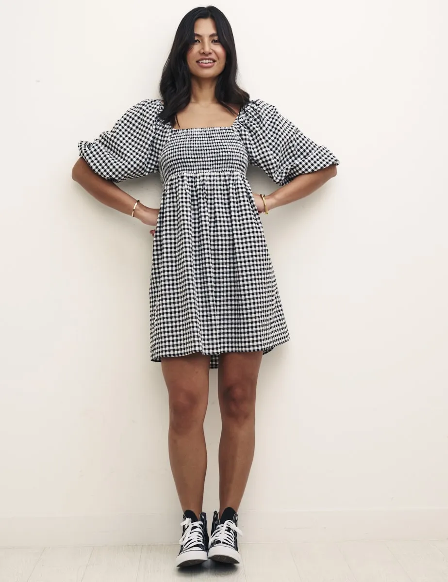 Petite Black Gingham Kylie Mini Dress sold by Nobody's Child product image thumbnail 2