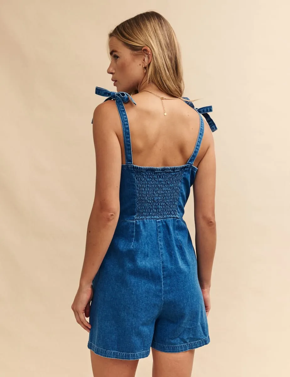 Mid Wash Blue Denim Meg Playsuit sold by Nobody's Child product image thumbnail 2