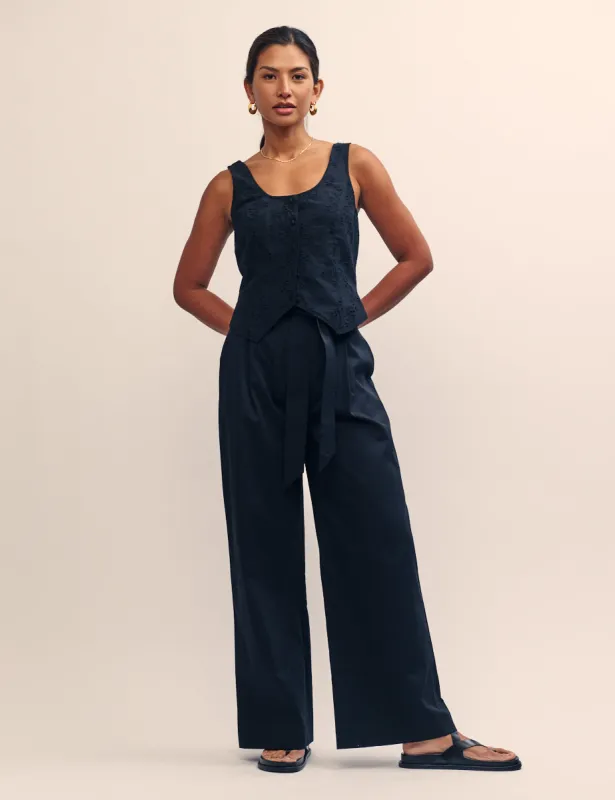 Black Paperbag Waist Trousers sold by Nobody's Child