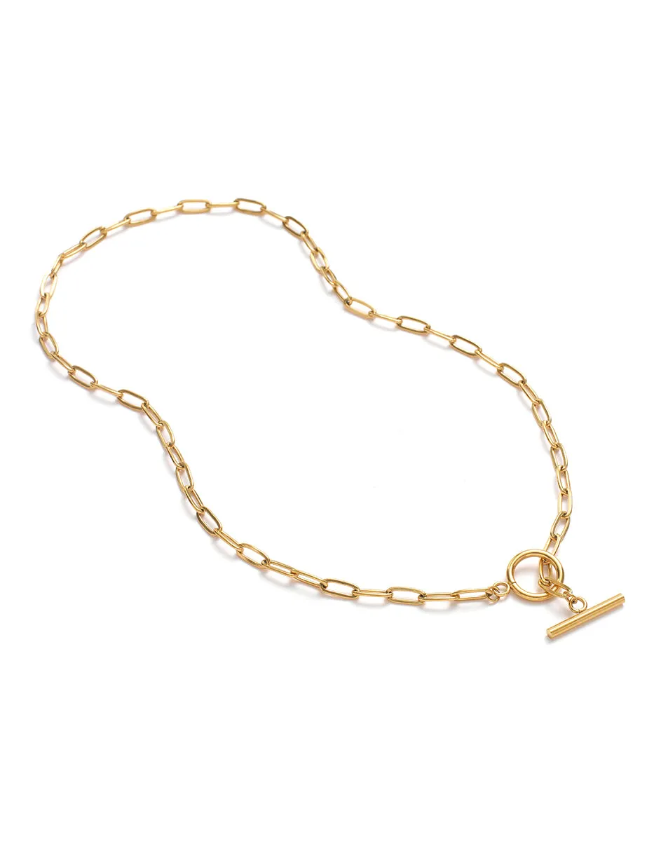 Gold T-Bar Necklace sold by Nobody's Child product image thumbnail 2