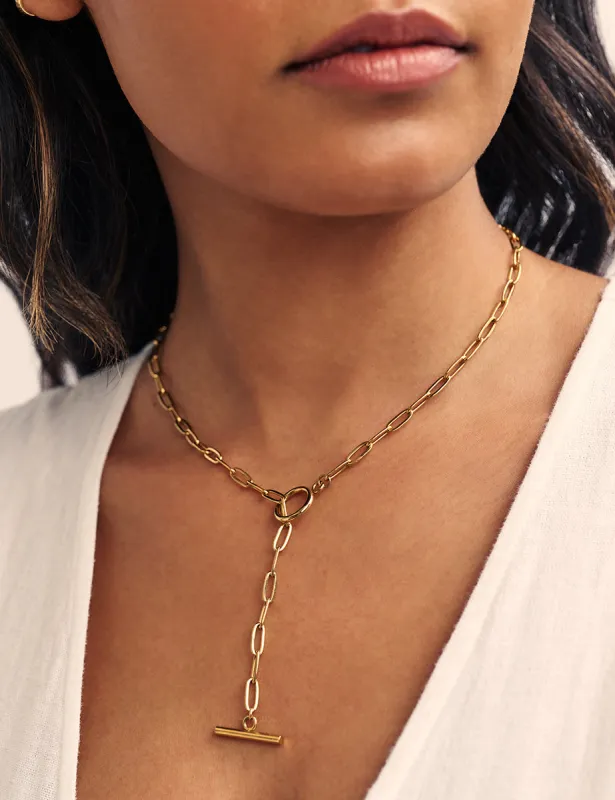 Gold T-Bar Necklace sold by Nobody's Child