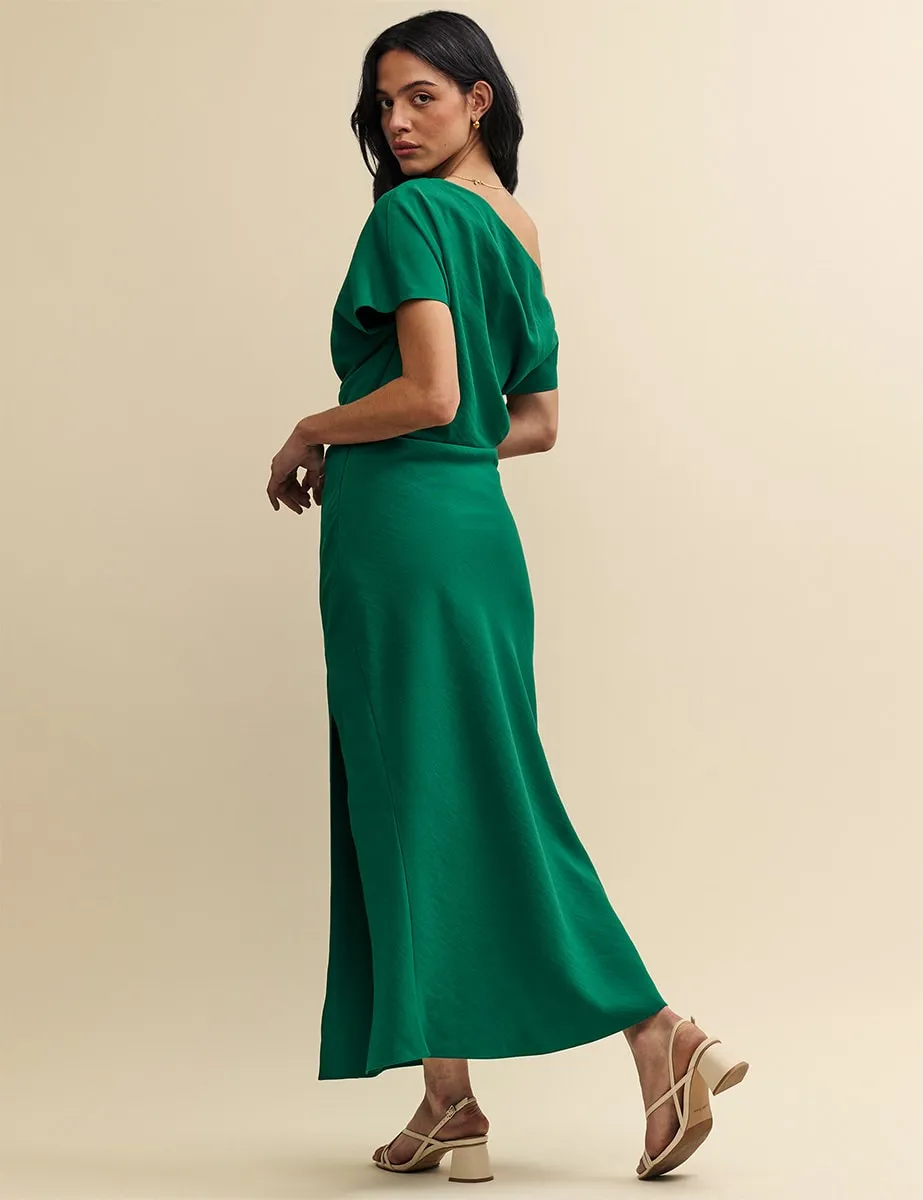 Green One Shoulder Katty Maxi Dress sold by Nobody's Child product image thumbnail 3