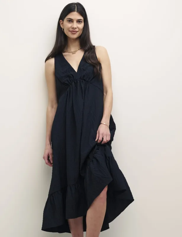 Black V-Neck Sleeveless Amy Midi Dress sold by Nobody's Child