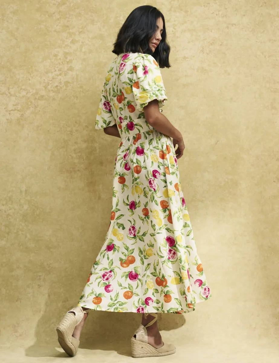 Petite White Fruit Print Starlight Midaxi Dress sold by Nobody's Child product image thumbnail 4