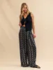 Black Wave Print Zeena Trousers sold by Nobody's Child