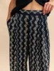 Black Wave Print Zeena Trousers sold by Nobody's Child