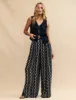 Black Wave Print Zeena Trousers sold by Nobody's Child