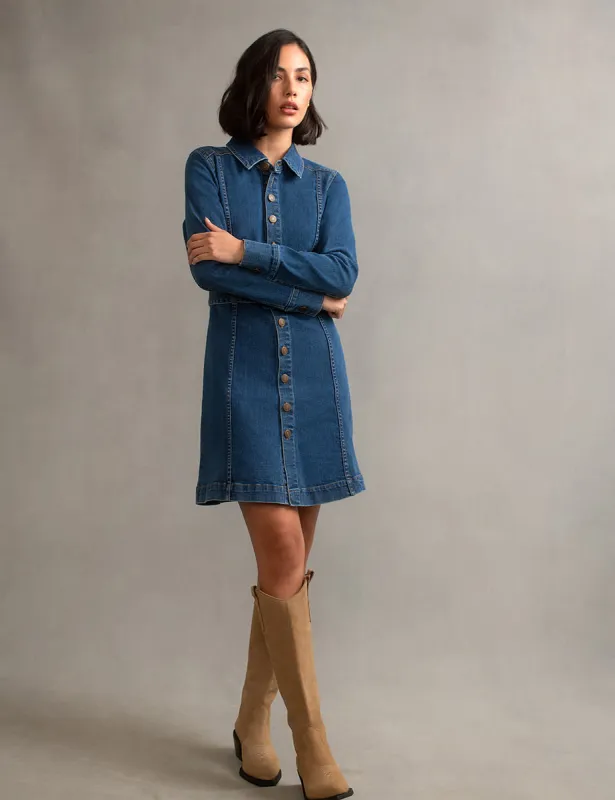 Blue Denim Belted Shirt Warwick Mini Dress sold by Nobody's Child