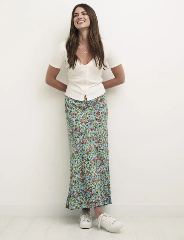 Green Floral Mila Midi Skirt sold by Nobody's Child