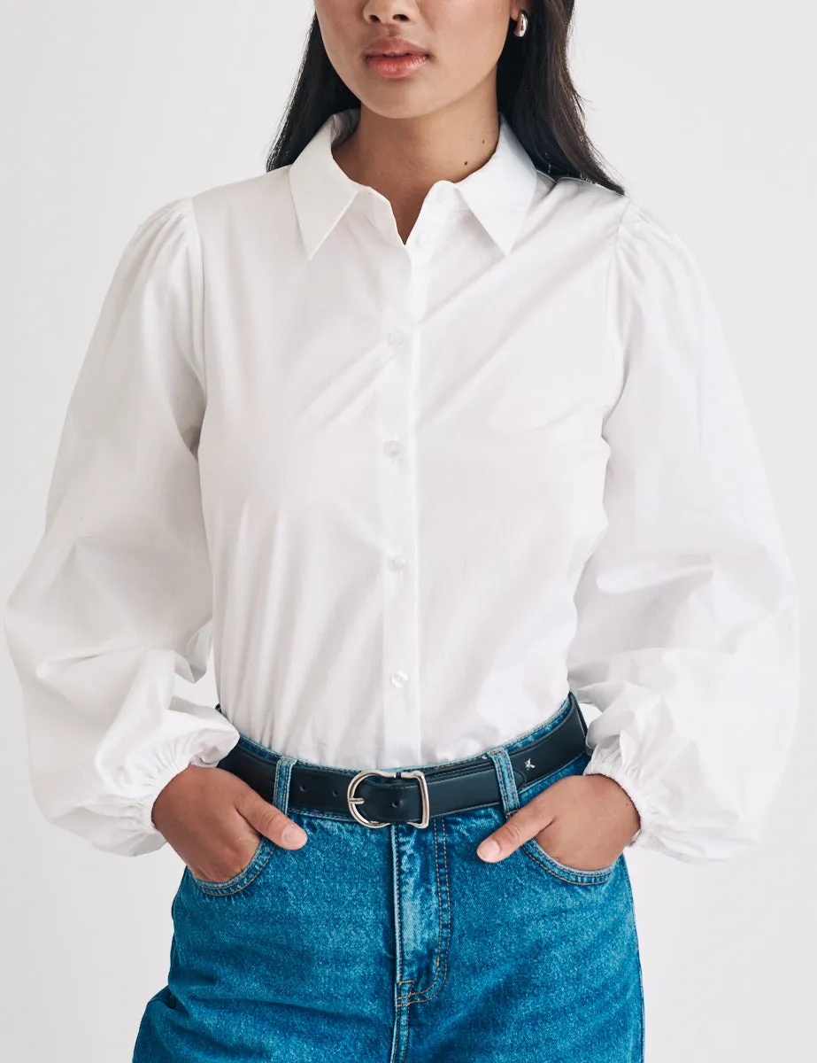 White Balloon Sleeve Shirt sold by Nobody's Child product image thumbnail 3