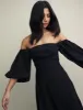Black Maxine Bardot Midi Dress sold by Nobody's Child