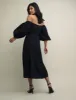 Black Maxine Bardot Midi Dress sold by Nobody's Child