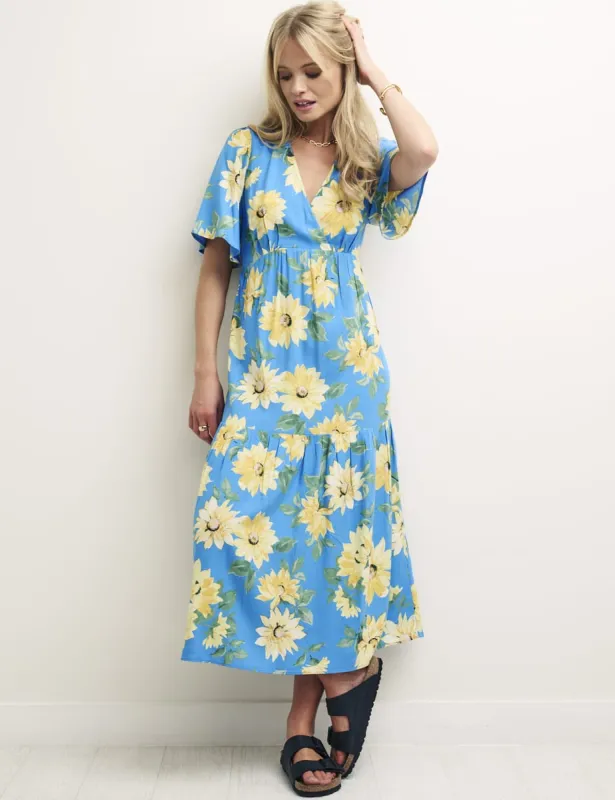 Sunflower Clementine Flutter Sleeve Midi Dress sold by Nobody's Child