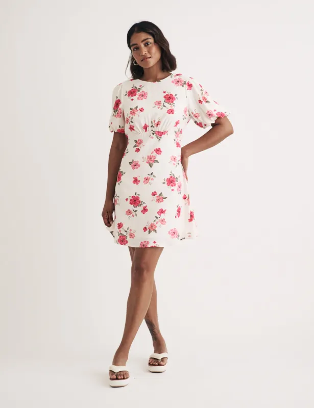 Pink Floral Benita Mini Dress sold by Nobody's Child