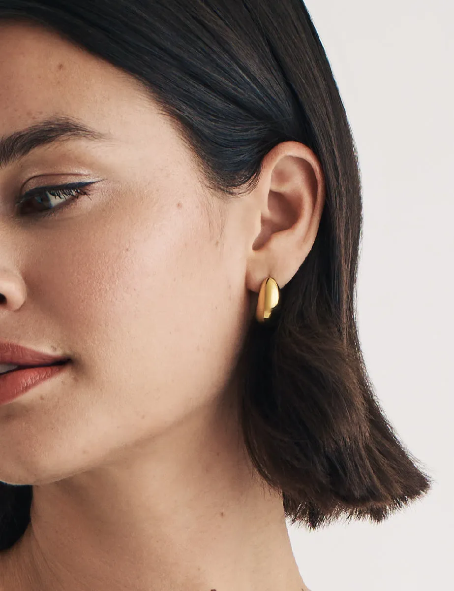 Gold Chunky Half Hoop Earrings sold by Nobody's Child