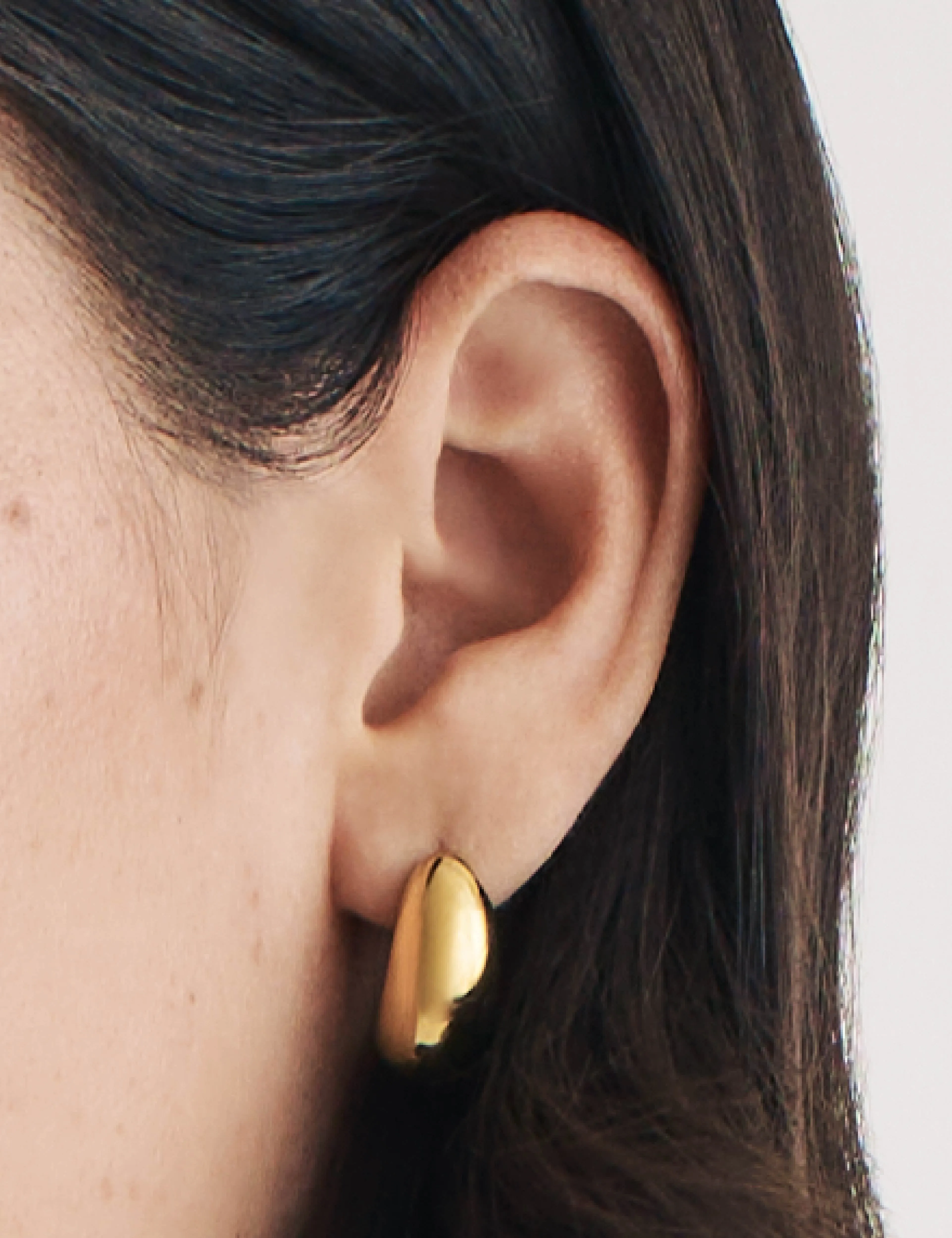 Gold Chunky Half Hoop Earrings sold by Nobody's Child product image thumbnail 3