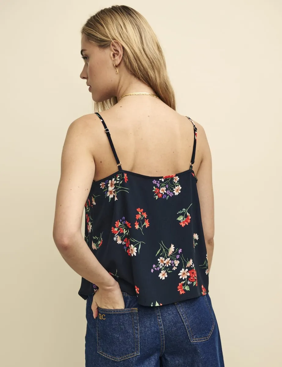 Black Wildflower Lace Trim Cami Top sold by Nobody's Child product image thumbnail 2