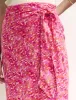Pink Watercolour Wrap Midi Skirt sold by Nobody's Child
