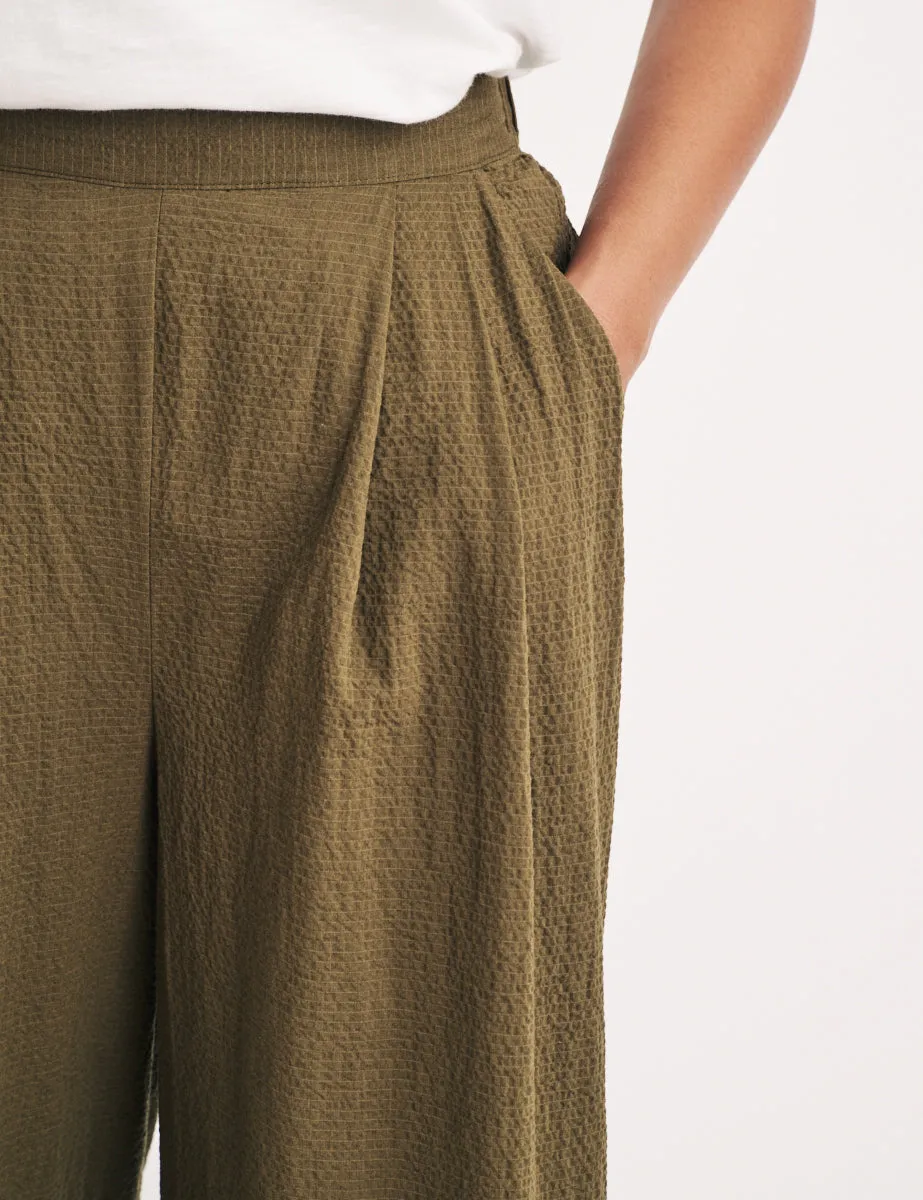 Khaki Wide Leg Cropped Zeena Trousers sold by Nobody's Child product image thumbnail 5