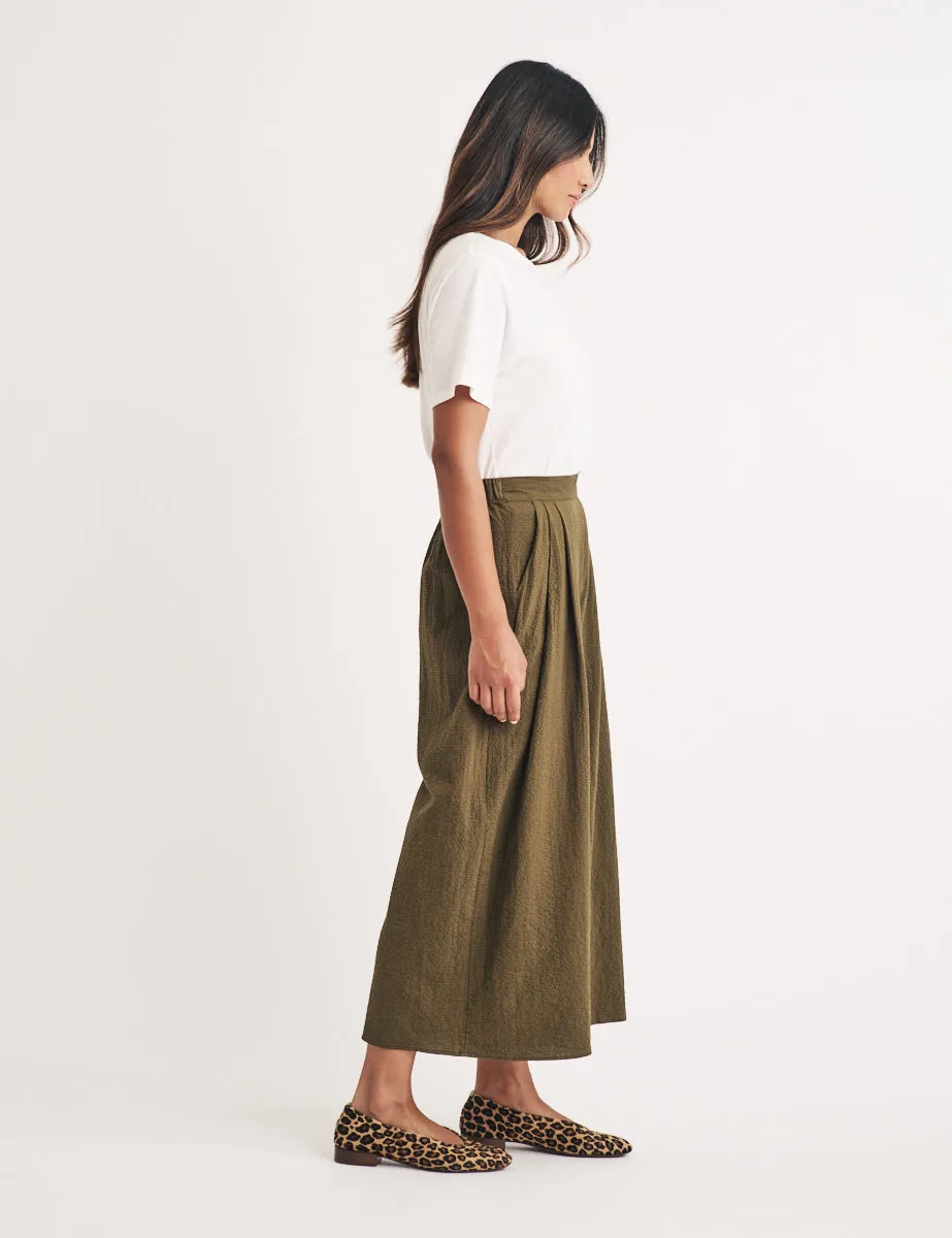 Khaki Wide Leg Cropped Zeena Trousers sold by Nobody's Child product image thumbnail 3