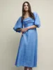 Blue Maxine Bardot Midi Dress sold by Nobody's Child