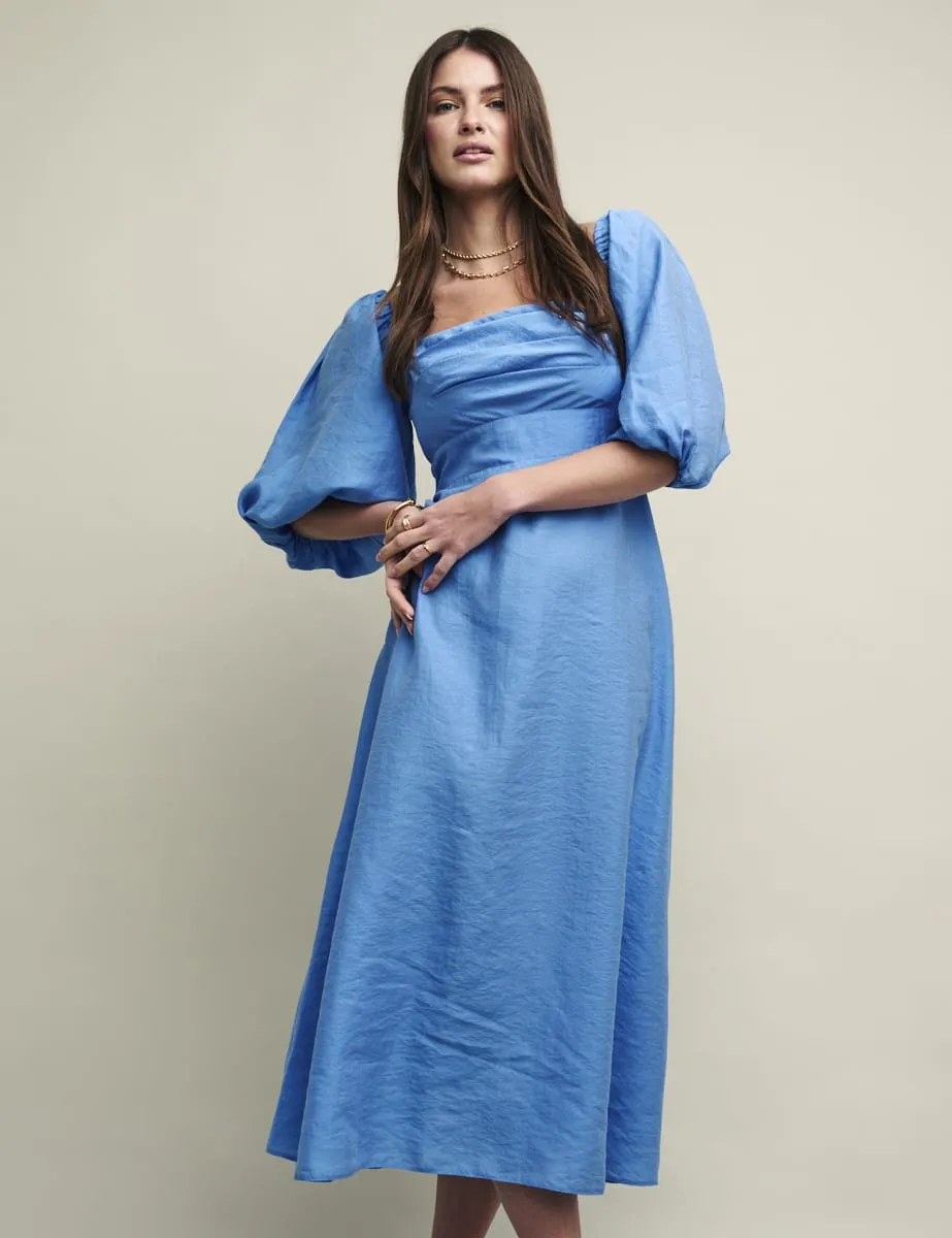Blue Maxine Bardot Midi Dress sold by Nobody's Child product image thumbnail 2