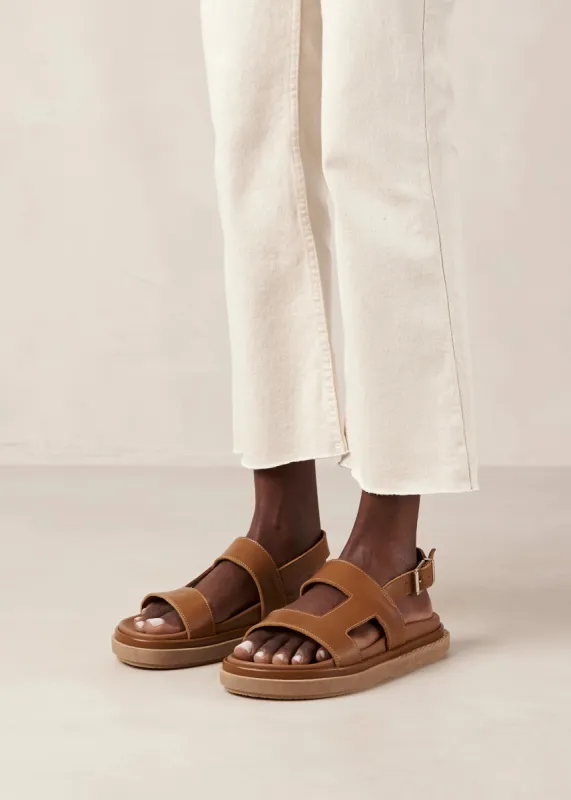 Alohas Lorelei Tan Leather Sandals sold by Nobody's Child