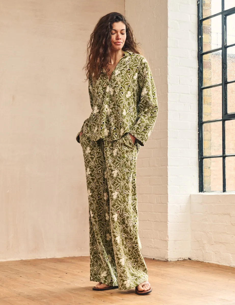 Green Floral Broderie Shirt sold by Nobody's Child product image thumbnail 3