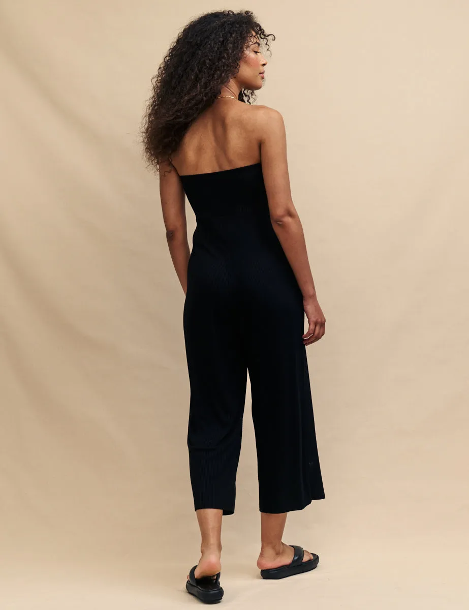 Black Bandeau Ribbed Jersey Jumpsuit sold by Nobody's Child product image thumbnail 4
