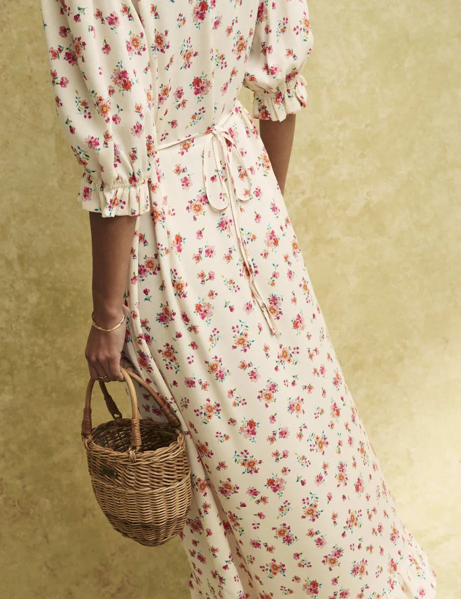 White Ditsy Floral Delilah Midi Dress sold by Nobody's Child product image thumbnail 3