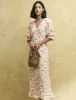 White Ditsy Floral Delilah Midi Dress sold by Nobody's Child