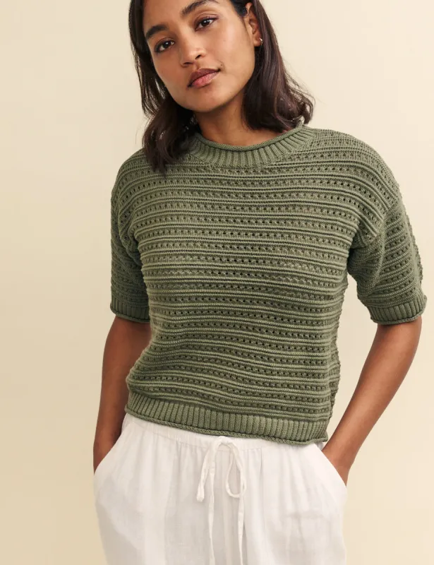 Green Knitted T-Shirt sold by Nobody's Child