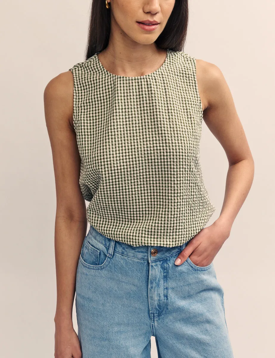 Green Gingham Swing Top sold by Nobody's Child product image thumbnail 4