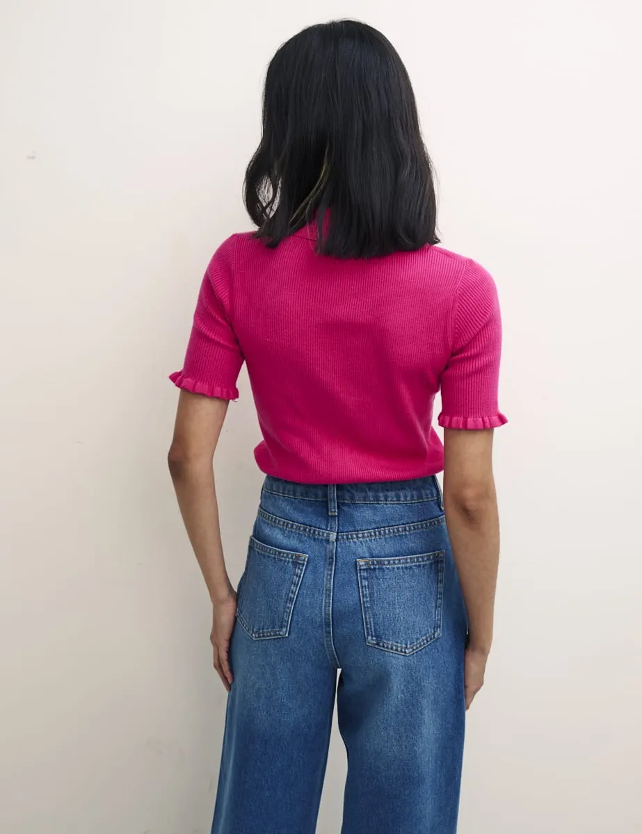 Pink Keyhole & Collar Knitted Top sold by Nobody's Child product image thumbnail 4