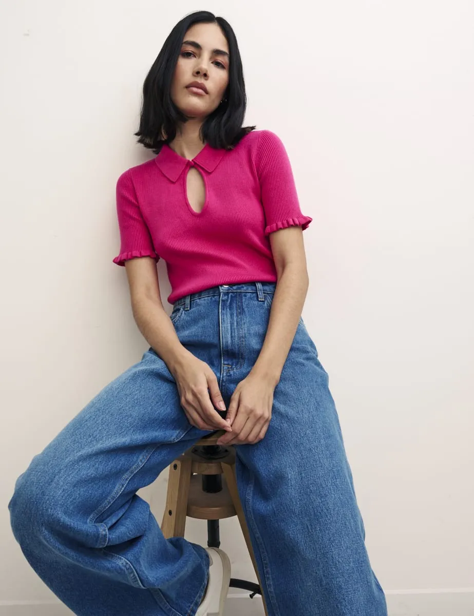 Pink Keyhole & Collar Knitted Top sold by Nobody's Child product image thumbnail 3