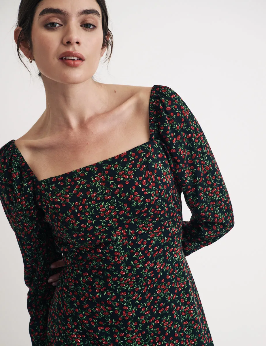 Black Fruit Print Abby Midi Dress sold by Nobody's Child product image thumbnail 2