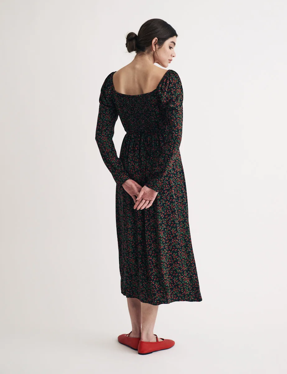Black Fruit Print Abby Midi Dress sold by Nobody's Child product image thumbnail 3