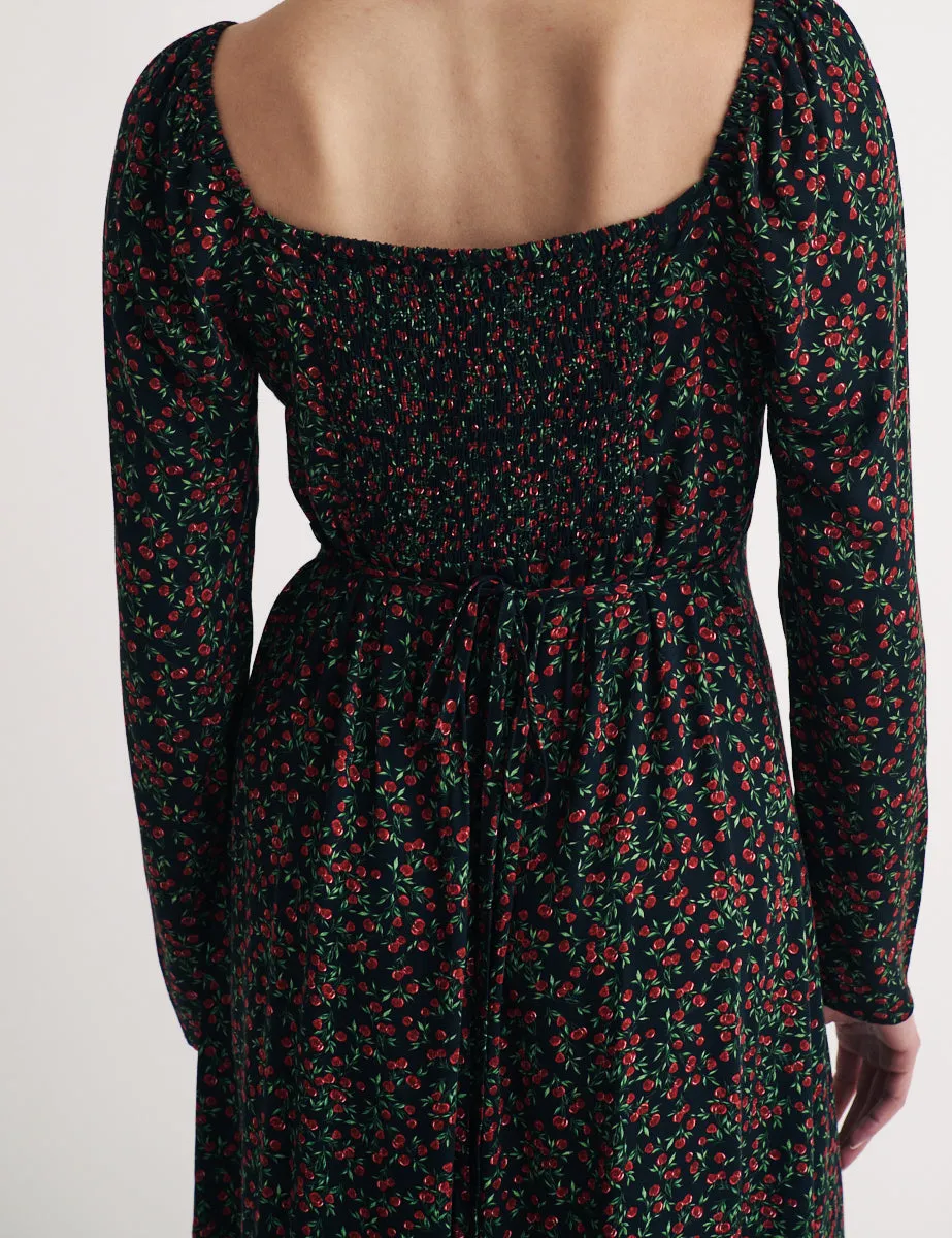 Black Fruit Print Abby Midi Dress sold by Nobody's Child product image thumbnail 4