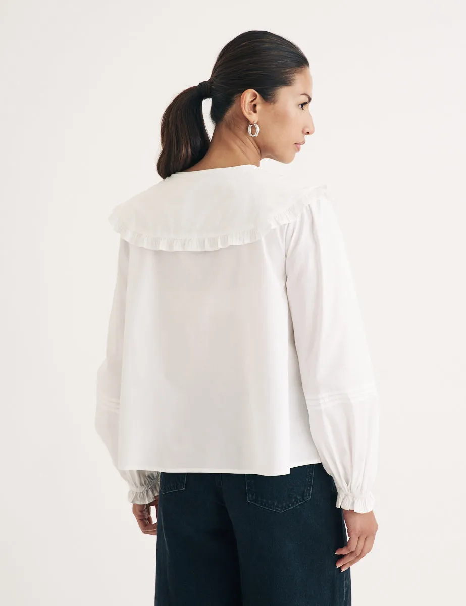 White Peter Pan Collar Blouse sold by Nobody's Child product image thumbnail 4