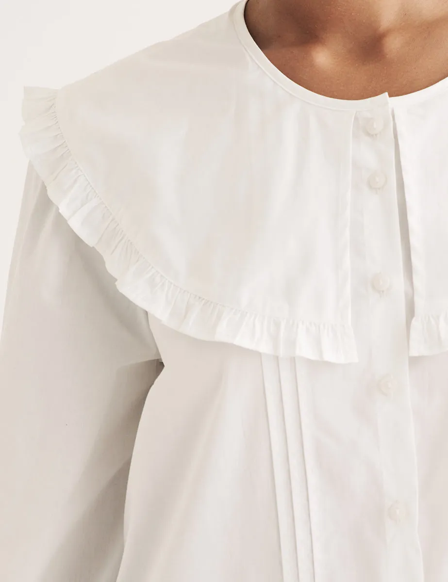 White Peter Pan Collar Blouse sold by Nobody's Child product image thumbnail 2
