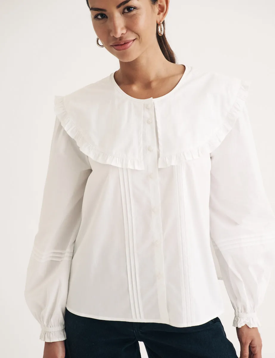 White Peter Pan Collar Blouse sold by Nobody's Child